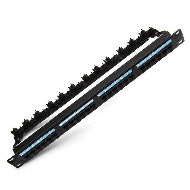 1u 24 Port RJ45 Network UTP CAT6 Patch Panel with Back Bar