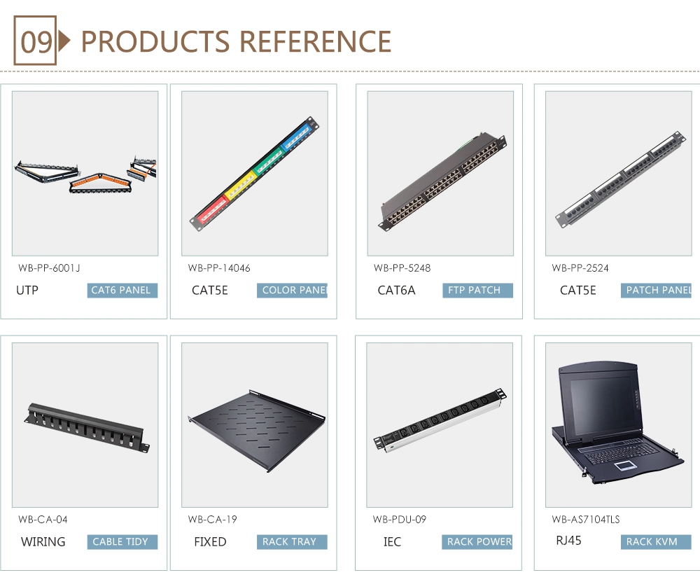 1u UTP 24 Ports CAT6 Tool Free Patch Panel